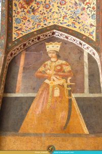 نقاشی پسران فتحعلی شاه قاجار در کوشک قجری باغ فین کاشان